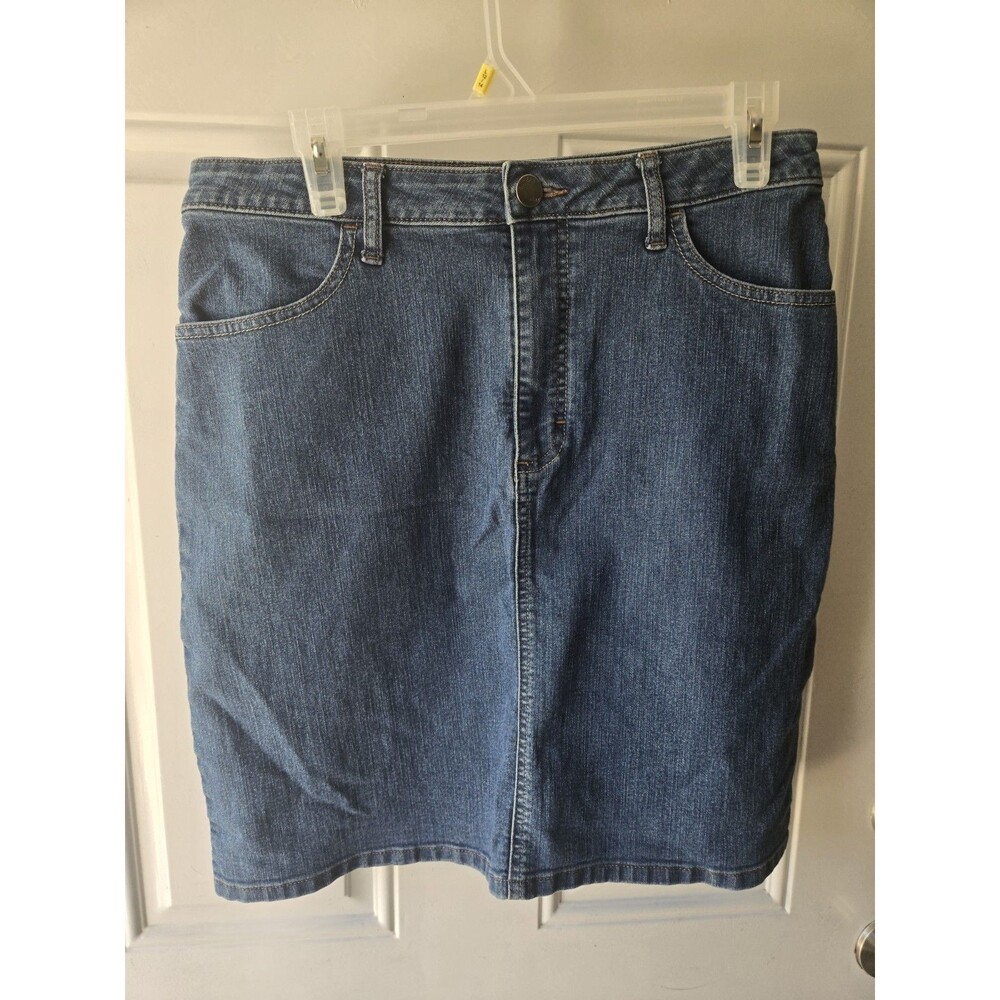 Riders by  Lee Womens  Darkwash Denim Mid Rise Jean Skirt Size 12M